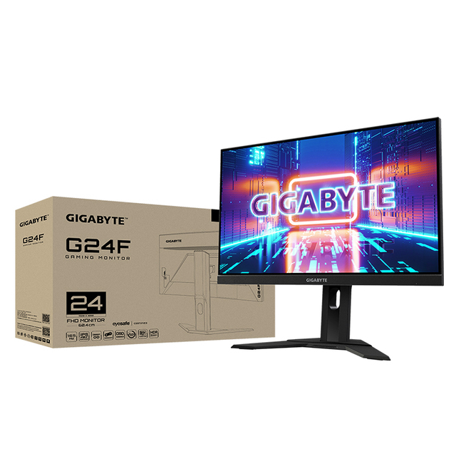 GIGABYTE G24F 24'' 1K 1920 X 1080 FHD With IPS 165Hz /170Hz (OC)1ms (MPRT) 90% DCI-P3 120% SRGB HDR Ready KVM Gaming Monitor