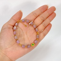 Bracelet en Sugilite Fleur de Cerisier Violet pour Hommes et Femmes, Bracelet en Pierre Naturelle pour la Méditation