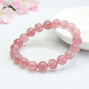 Bracelet en cristal de fraise transparent naturel de 8mm pour femmes bijoux de bracelet en cristal - Product Image 6