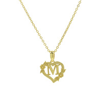 18K chapado en oro melocotón corazón nombre letra inicial encanto collar DIY letra colgante personalizado Collar para mujeres al por mayor