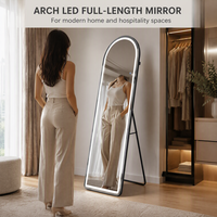 Miroir sur pied intelligent à éclairage LED intégré pour salle de bain, salon et maison