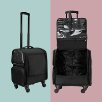 Chariot de coiffeur professionnel, sac de maquillage, valise de beauté à roulettes, valise de maquillage de voyage, logo personnalisé, valise de salon de coiffure
