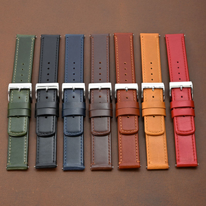 Bracelet de montre en cuir véritable huilé vintage pour <span class=keywords><strong>Tissot</strong></span> 18mm 20mm 22mm, bracelet de montre en cuir de vachette de première qualité, universel - Product Image 1