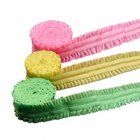 Dentelle élastique plissée de qualité supérieure, motif volanté de 2 cm de large, style coréen, pour ourlets de robes de mariée, couture DIY faite à la main