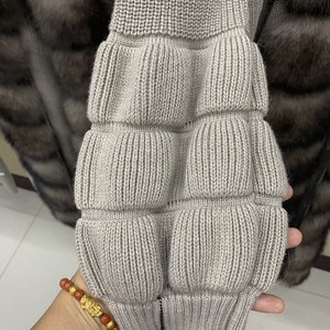 เสื้อโค้ทขนสัตว์แท้แฟชั่น แต่งขอบด้วยขนสัตว์ สำหรับผู้หญิง สไตล์ลำลอง ผ้าขนสัตว์ถัก คาร์ดิแกนขนสุนัขจิ้งจอกยาวสำหรับผู้หญิง - Product Image 5