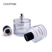 Flacon de parfum en verre à base épaisse cylindrique 100 ml pour homme |   Flacon pulvérisateur vide pour parfum en argent |   Logo personnalisé