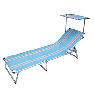 Chaise longue de <span class=keywords><strong>camping</strong></span> pliable, fauteuil inclinable réglable, <span class=keywords><strong>lit</strong></span> de plage pour bronzer - Product Image 1