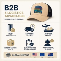 Gorra Trucker Personalizada con Diseño de Palmera, Malla Transpirable, Cierre Ajustable, Estilo Vintage Atardecer DSQ2020, Venta al por Mayor, Fabricante OEM, MOQ Bajo