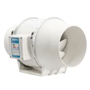 Ventilador soplador de aire súper silencioso, ventilador de conducto en línea de 10 pulgadas y 100mm, ventilador en línea de flujo mixto