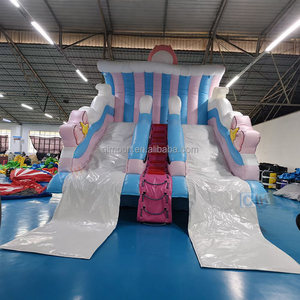 Tobogán Acuático Inflable para Gatos, Tobogán Acuático Doble Resistente para Niños con Piscina para Niños y Adultos - Product Image 1