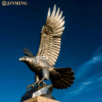 Statue d'aigle en cuivre sur mesure de grande taille - Sculpture artisanale soudée avec impression sérigraphique, artisanat animalier moderne