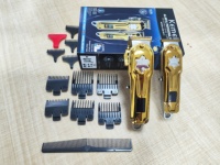 Kemei KM-2011 Alat Cukur Rambut Pria Set Ganda Layar LED 2 Buah Alat Cukur Rambut Logam Pengisian Daya USB Pemangkas Rambut Elektrik