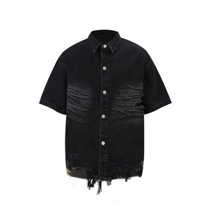 Ensembles <span class=keywords><strong>chemise</strong></span> et short en jean de Style japonais à imprimé léopard à la mode - Product Image 6