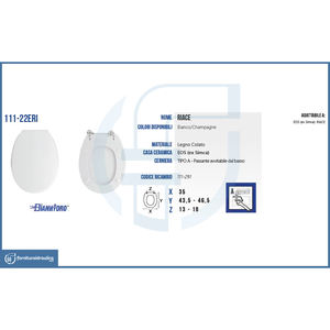 Sedile WC Moderno Champagne Eos Vaso Riace Allungato in Plastica PP con Chiusura Ammortizzata e Telecomando per Bagno Domestico - Product Image 2