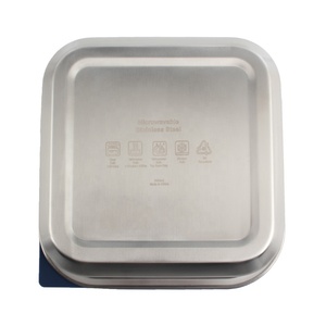 Boîte de conservation alimentaire rectangulaire en acier inoxydable, taille M, couvercle hermétique en plastique, un seul compartiment, empilable, boîte à lunch - Product Image 6