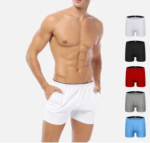 นักมวยผู้ชายชุดชั้นในผ้าฝ้าย Boxershorts Sleep Men กางเกงกางเกงสำหรับว่ายน้ำหรือกางเกงขาสั้นที่กำหนดเองการออกแบบของคุณ