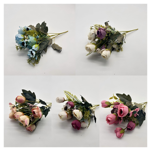 Fabricante al por mayor de plástico artificial de alta calidad <span class=keywords><strong>rosas</strong></span> de terciopelo individuales rojo blanco azul <span class=keywords><strong>rosas</strong></span> de tacto real flores decorativas - Product Image 6