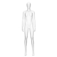 Mannequin féminin abstrait en fibre de verre blanc mat, tête ovale, corps entier, modèle mince, pour vitrine de boutique de vêtements