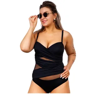 OEM Custom Sheer Mesh Insert Tummy Control Swimwear 3XL 5XL 8XL Plus Size One Piece Swimsuit Bathing Suit Backless Monokini 2024