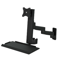Meisonic T8-MA02KB-450-Blanc Support mural tout-en-un pour PC avec plateau pour clavier Support de moniteur industriel avec bras long