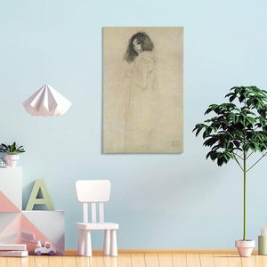 Peinture Portrait de <span class=keywords><strong>jeune</strong></span> <span class=keywords><strong>femme</strong></span> Gustav Klimt personnalisée <span class=keywords><strong>et</strong></span> Arts muraux Art mural Décoration intérieure Artiste célèbre Impression - Product Image 3