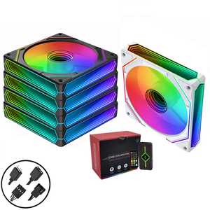 QiuzAim <strong>3</strong>-Side Infinity Mirror ARGB Fan PWM Silent Cooling with Optional Standard/Reverse Blades &amp; Controller Lighting Effects - Product Image 1