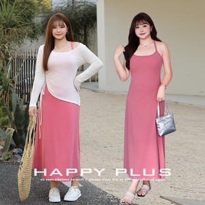 Robe décontractée femme Runqi à dos croisé coupe trapèze, rose baie, en coton uni, pour usage quotidien, grande taille, N8953 - Product Image 3
