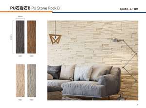 Moderne Stijl 3d Buitenmuurpaneel Lage Prijs Kunststeen In Zwart Grijs Rood Pu Hout Pvc Materiaal Boom Ring Ontwerp - Product Image 3