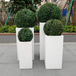 Pots de jardin suspendus au sol de grande taille personnalisables en direct d'usine 2024, légers, écologiques, en argile fibreuse blanche, pour exposition - Product Image 2