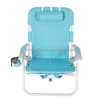 Chaise de plage pliable confortable en aluminium avec sac isotherme, design à lacets, couleur fixe, best-seller