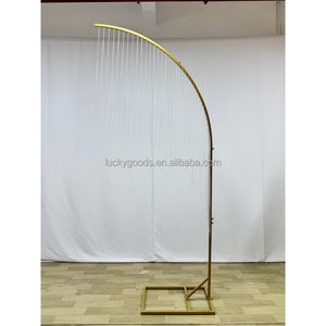 CY002 Fond métallique de forme incurvée Découpe transparente Découpe Fond <span class=keywords><strong>portique</strong></span> métal or blanc Mariage - Product Image 6