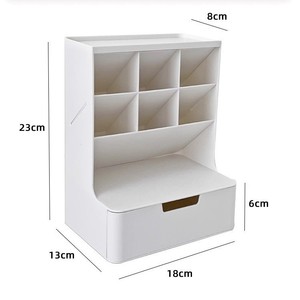 Multifunctional Desk Organizer <b>Plastic</b> <b>Storage</b> Box With <b>Drawer</b> 203x133x68mm For Office Supplies And Stationery - Product Image 5