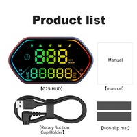 GPS Head-up-Display Geschwindigkeit Kompass Fahrzeit Kilometerstand RGB Umgebungslicht 7 Farben 3-stufiger Geschwindigkeitsalarm USB HUD
