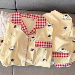 Camisón japonés nuevo <span class=keywords><strong>Hello</strong></span> <span class=keywords><strong>Kitty</strong></span> pijamas de dibujos animados Mujer Otoño e <span class=keywords><strong>Invierno</strong></span> De Rong ropa de dormir moda señoras camisón hogar conjuntos - Product Image 6