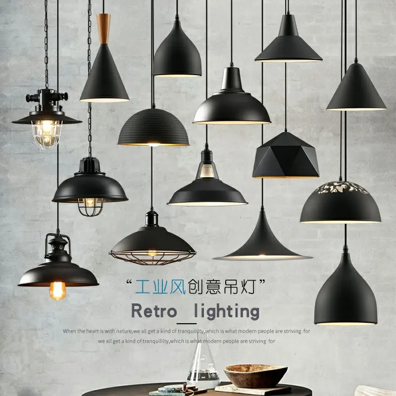 Винтажная промышленная креативная люстра Simig с подвесным освещением, оригинальная черно-белая железная лампа в сельском стиле