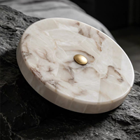 Plafonnier LED moderne de luxe en onyx naturel rond pour chambre à coucher, salon, hôtel