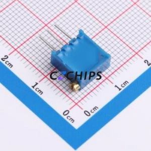 Résistance/potentiomètre réglable 3296X-1-504LF, composant traversant (THT)-3P, 9,5x4,9 mm, résistance 500 kOhm, 10 %, 500 mW, 250 ppm/ ℃ - Product Image 2
