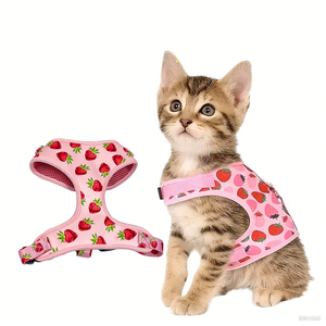 Aksesori Kustom bermotif Set harnes anjing peliharaan terbalik produsen Label pribadi harnes dan tali kucing Perro - Product Image 1