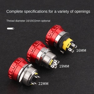 ปุ่มหยุดฉุกเฉินสแตนเลส 16 มม./19 มม./22 มม. ปุ่มกดนิรภัยแบบ Scram Safety E-stop ปุ่มกดฉุกเฉิน IP67 พร้อมไฟ LED วงแหวน 250V - Product Image 6