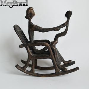 Peralatan makan Mini ukiran perunggu kecil abstrak kerajinan logam gaya cinta patung ibu dan anak untuk hadiah Hari Ibu - Product Image 3