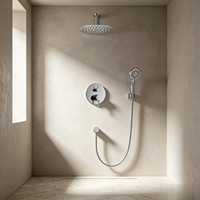 Ensemble de douche mural en laiton de 8 pouces, conçu sur mesure, avec pommeau de douche caché à haute pression effet pluie