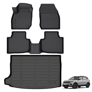 Set completo di alta qualità tappetini auto personalizzati per Volkswagen <span class=keywords><strong>T</strong></span>-<span class=keywords><strong>Cross</strong></span> 2019-2025 Tacqua / Taigun 3D TPE tappetini auto - Product Image 1