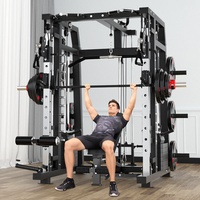 Équipement d'entraînement complet, ensemble complet, banc de musculation multifonction, rack d'entraînement aux squats, combinaison de machine Smith en métal