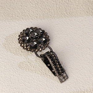Round Rhinestone Duckbill Buckle Black Zinc Alloy <b>Clip</b> Buckle For Garment Decoration <b>Spring</b> 2025 - Product Image 2
