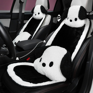 Coussin de soutien lombaire en forme de chiot mignon, motif chien noir et blanc, en forme de U, pour sièges de voiture, toutes saisons - Product Image 1