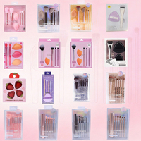 Pinceaux de maquillage cosmétiques de luxe en gros, manche en plastique, étiquette privée personnalisée, pinceaux pour fond de teint, anticernes, fard à joues, fard à paupières