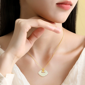 Pendentif Magicruyi en jade blanc - Véritable argent S925 serti de jade naturel - Pour hommes et femmes - Assure la sécurité - Product Image 5