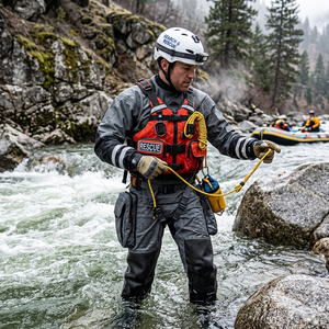 Traje <span class=keywords><strong>de</strong></span> Rescate Impermeable y Ligero, Ajuste Ergonómico, Protección <span class=keywords><strong>de</strong></span> Rodilla <span class=keywords><strong>de</strong></span> Kevlar, Selladores SI-TECH, Cierre <span class=keywords><strong>de</strong></span> Cremallera en <span class=keywords><strong>el</strong></span> Pecho - Product Image 4