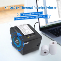 Imprimante thermique haute vitesse Xprinter XP-Q801K Bluetooth 80 mm, imprimante de reçus POS avec coupe-papier, imprimante 80 mm