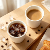 Tasse à café en céramique blanche sans anse de 220 ml, vente en gros, mug à latte, logo personnalisé, tasse à lait et thé pour le petit-déjeuner, pour café et maison